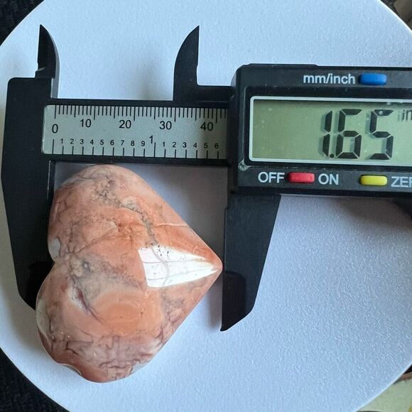 Pink Agate Crystal Heart Carving (#3) - Picture 8 of 10